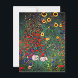 Gustav Klimt Flower Garden Einladung<br><div class="desc">Karte mit Gustav Klimts Ölmalereigarten mit Sonnenblumen (1907). Ein wunderschöner Garten mit Sonnenblumen und exquisiten blauen,  roten,  lila,  rosa und weißen Blume. Ein großartiges Geschenk für Jugendliche und österreichische Kunstliebhaber.</div>