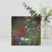 Gustav Klimt Flower Garden Einladung (Stehend Vorderseite)