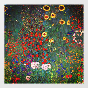 Gustav Klimt Flower Garden Fensteraufkleber