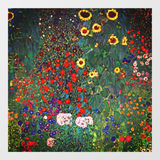 Gustav Klimt Flower Garden Fensteraufkleber (Blatt)
