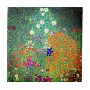 Gustav Klimt Flower Garden Fliese