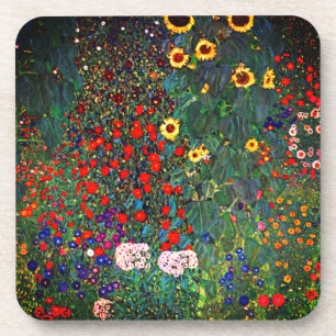 Gustav Klimt Flower Garden Getränkeuntersetzer
