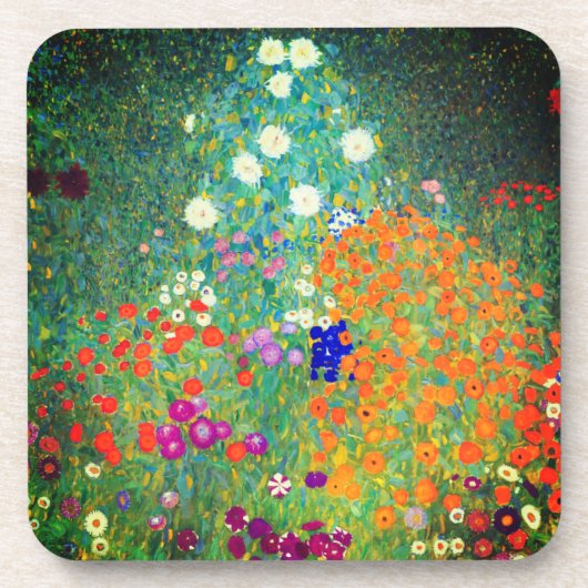 Gustav Klimt Flower Garden Getränkeuntersetzer (Vorderseite)