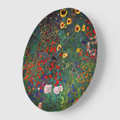 Gustav Klimt Flower Garden Große Wanduhr (Winkel)