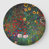 Gustav Klimt Flower Garden Große Wanduhr (Vorderseite)
