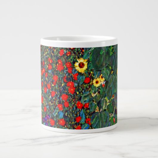 Gustav Klimt Flower Garden Jumbo-Tasse (Vorderseite)