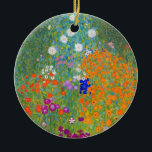 Gustav Klimt Flower Garden Keramik Ornament<br><div class="desc">Ornament mit dem Ölgemälde von Gustav Klimt (1906). Ein schöner Garten mit lila,  roten,  weißen,  blauen und orangefarbenen Blume. Ein großartiges Geschenk für Jugendliche und österreichische Kunstliebhaber.</div>