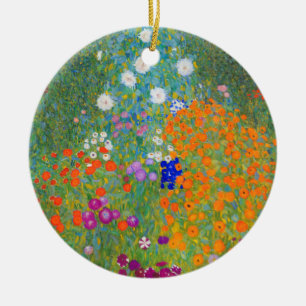 Gustav Klimt Flower Garden Keramik Ornament