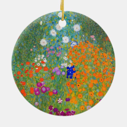 Gustav Klimt Flower Garden Keramik Ornament (Hinten)