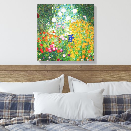 Gustav Klimt Flower Garden Leinwand Poster (Insitu (Schlafzimmer))