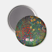 Gustav Klimt Flower Garden Magnet (Vorderseite/Rückseite)