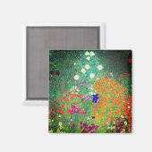 Gustav Klimt Flower Garden Magnet (Vorderseite/Rückseite)