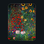 Gustav Klimt Flower Garden Magnet<br><div class="desc">Magnet mit Gustav Klimts Ölgemälde Farm Garden mit Sonnenblumen (1907). Ein wunderschöner Garten mit Sonnenblumen und exquisiten blauen,  roten,  lila,  rosa und weißen Blume. Ein großartiges Geschenk für Jugendliche und österreichische Kunstliebhaber.</div>