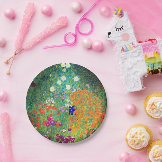 Gustav Klimt Flower Garden Pappteller (Party)