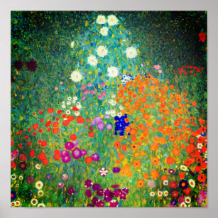 Gustav Klimt Flower Garden Poster