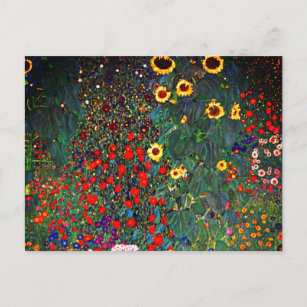 Gustav Klimt Flower Garden Postkarte