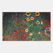 Gustav Klimt Flower Garden Rechteckiger Aufkleber (Vorderseite)