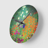 Gustav Klimt Flower Garden Runde Wanduhr (Winkel)