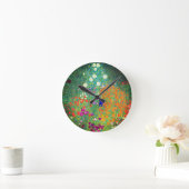 Gustav Klimt Flower Garden Runde Wanduhr (Zuhause)