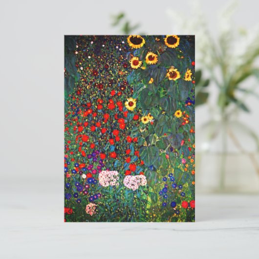 Gustav Klimt Flower Garden Save The Date (Stehend Vorderseite)