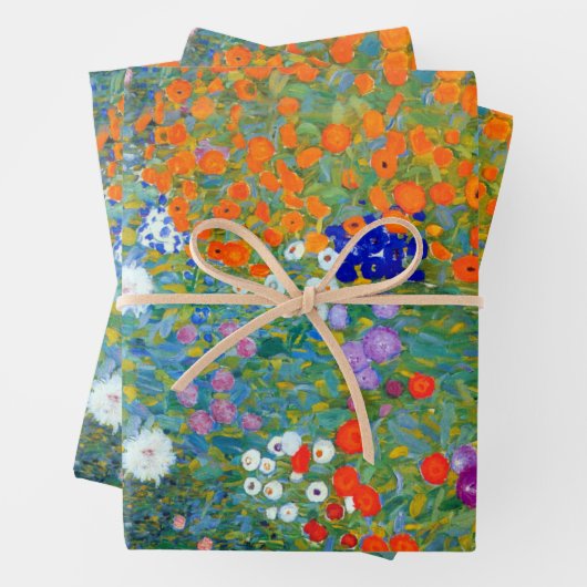 Gustav Klimt Flower Garden Wrapping Paper Geschenkpapier Set (Beispiel)