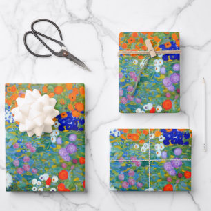 Gustav Klimt Flower Garden Wrapping Paper Geschenkpapier Set