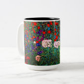 Gustav Klimt Flower Garden Zweifarbige Tasse (Vorderseite Links)