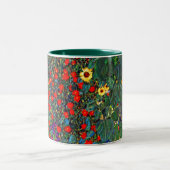 Gustav Klimt Flower Garden Zweifarbige Tasse (Mittel)