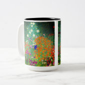 Gustav Klimt Flower Garden Zweifarbige Tasse (Vorderseite Links)