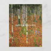 Gustav Klimt Forest Nature Hochzeit Details Begleitkarte (Rückseite)