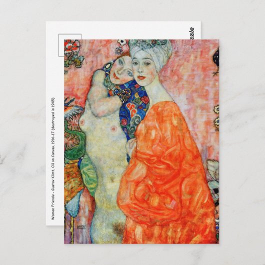 Gustav Klimt - Frauenfreunde Postkarte (Vorne/Hinten)