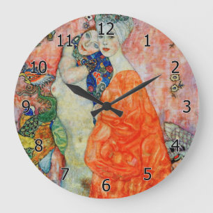 Gustav Klimt - Frauenfreundschaft Große Wanduhr