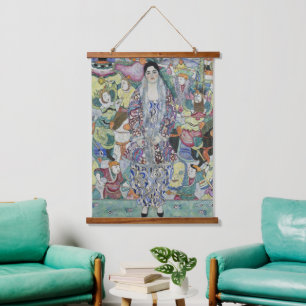 Gustav Klimt Friederike Maria Beer Porträt Kunst Wandteppich Mit Holzrahmen
