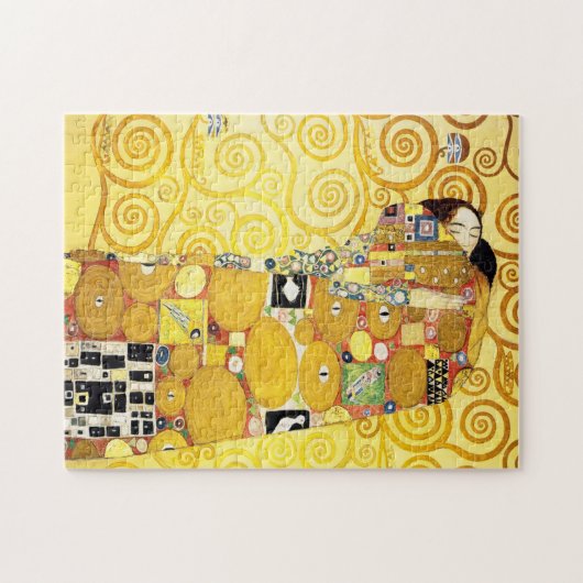 Gustav Klimt Fulfillment Lovers Fine Art Puzzle (Horizontal)