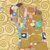 Gustav Klimt Fulfillment Nouveau Couple Aufkleber (Vorderseite)