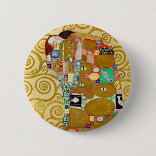 Gustav Klimt Fulfillment Nouveau Couple Button