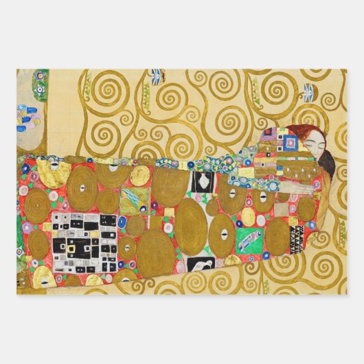 Gustav Klimt Fulfillment Nouveau Couple Geschenkpapier Set (Vorderseite 2)