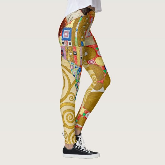 Gustav Klimt Fulfillment Nouveau Couple Leggings (Rechts)