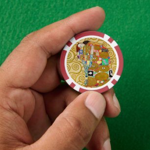 Gustav Klimt Fulfillment Nouveau Couple Pokerchips