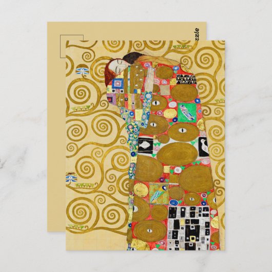 Gustav Klimt Fulfillment Nouveau Couple Postkarte (Vorne/Hinten)