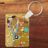 Gustav Klimt Fulfillment Nouveau Couple Schlüsselanhänger (Rückseite)