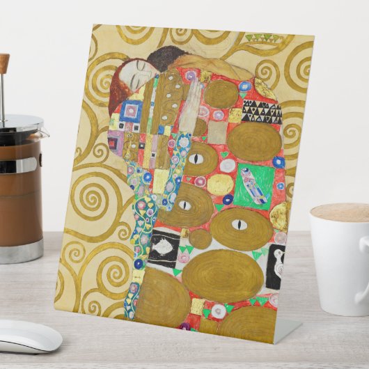 Gustav Klimt Fulfillment Nouveau Couple Sockelschild (In Situ)