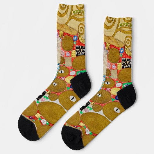 Gustav Klimt Fulfillment Nouveau Couple Socken (Linkes Detail)