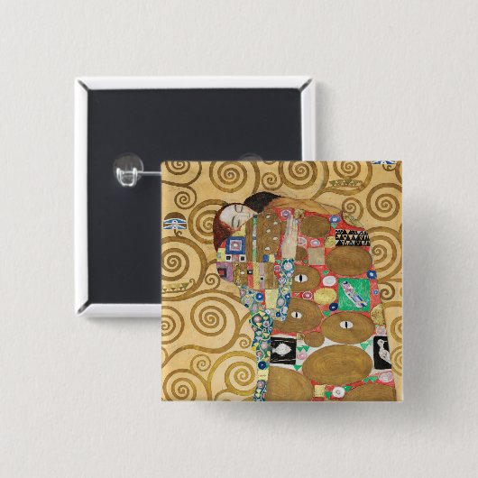 Gustav Klimt - Fulfillment, Stoclet Frieze Button (Vorne & Hinten)