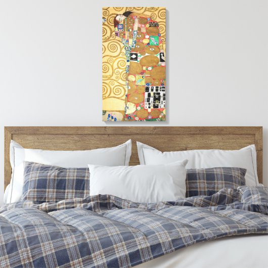 Gustav Klimt - Fulfillment, Stoclet Frieze Leinwanddruck (Insitu (Schlafzimmer))