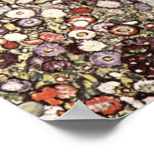 Gustav Klimt Garden mit Roosters Poster (Ecke)