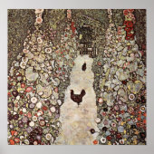Gustav Klimt Garden mit Roosters Poster (Vorne)