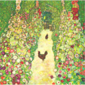 Gustav Klimt Garten mit Hühnern Aufkleber (Vorderseite)