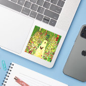 Gustav Klimt Garten mit Hühnern Aufkleber (Laptop mit iPhone)