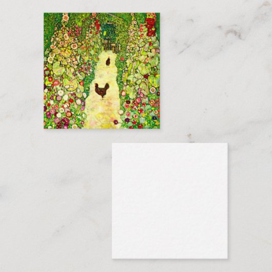 Gustav Klimt Garten mit Hühnern Begleitkarte (Vorne/Hinten)